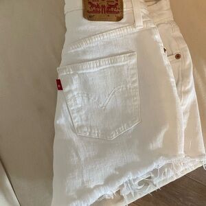 Levi's Classic White Jean Shorts